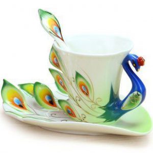 Very unique and beautiful peacock tea cup