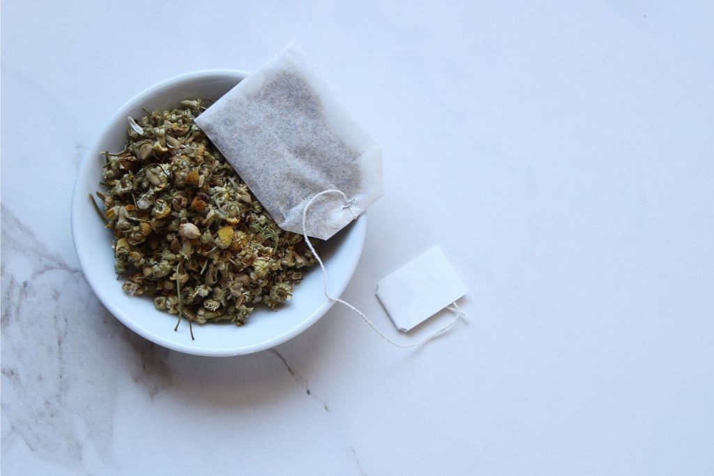 tea bag with loose leaf tea