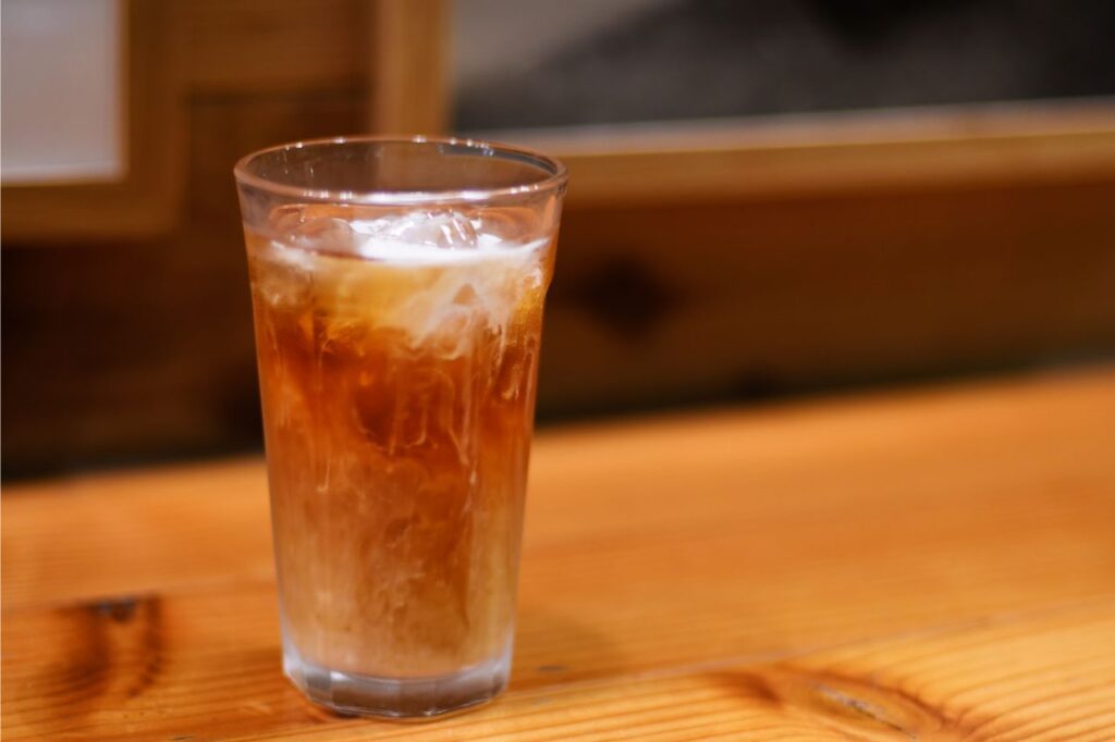 cold thai milk tea in a glass